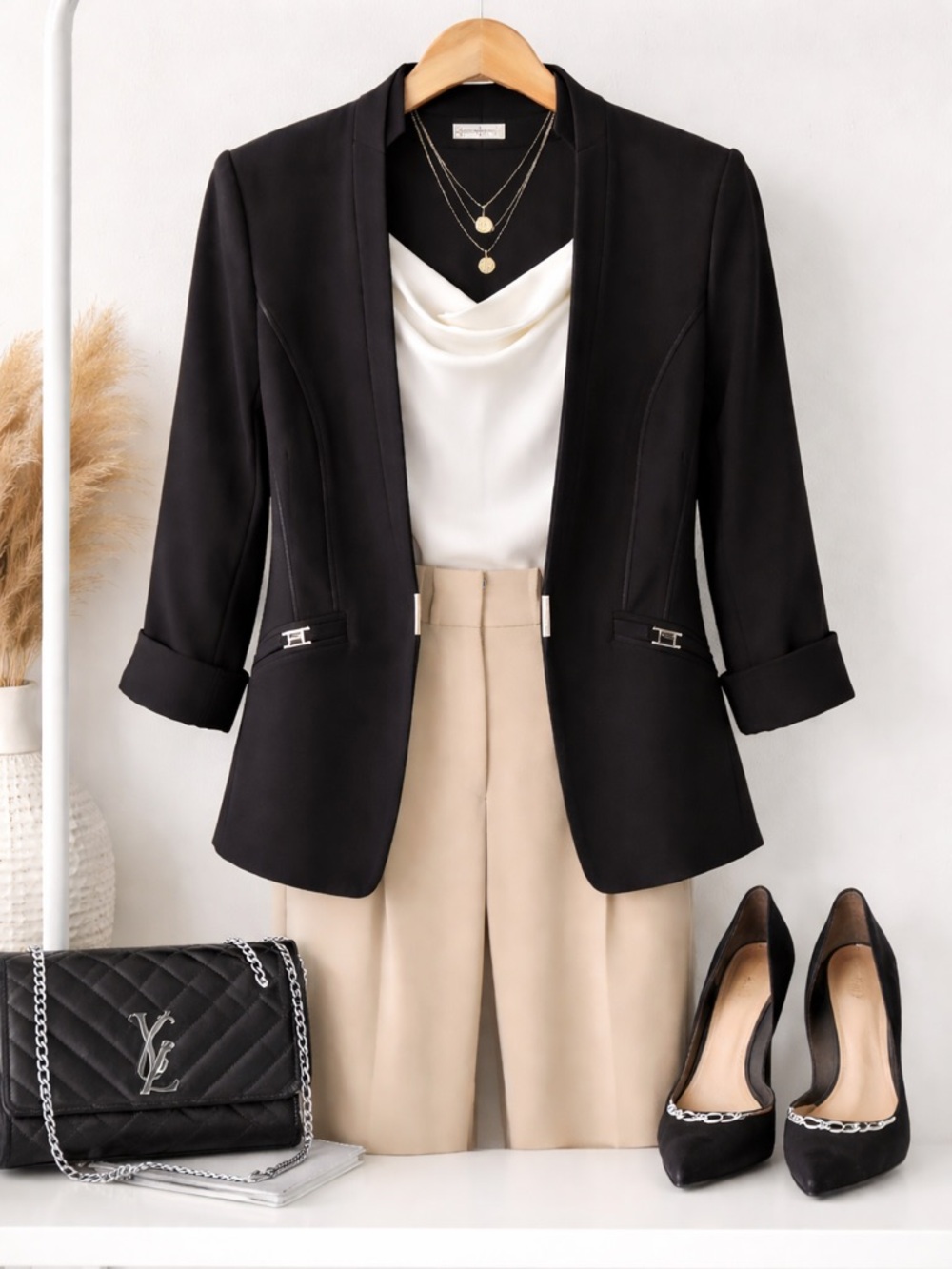 Cache Black Women's Blazer with Silver Accents